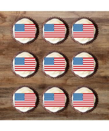 50 Edible American Flag Cupcake Toppers Mini USA Flag Cake Decorations Stars And Stripes Decorations Olympics Party Decorations World Flags 4th Of July Patriotic Independence Memorial Veterans - Buy Online on GoSupps.com