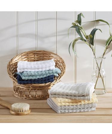 Tommy Bahama Northern Pacific Grey Washcloth Set - 12 Piece Highly Absorbent Cotton Bathroom Decor | Low Linting & Fade Resistant - Buy Online on GoSupps.com