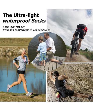 Randy Sun Waterproof Unisex Hiking/Trekking/Ski Socks - 4 Pairs (Medium) Sky & Black - SGS Certified, Breathable, Ultra-Thin - Buy Online on GoSupps.com