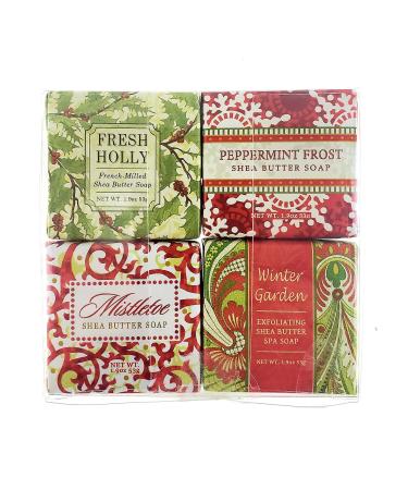Greenwich Bay Trading Christmas Holiday Soap Sampler - Gift Boxed Set of 4 Assorted Scents Holiday Assorted 1