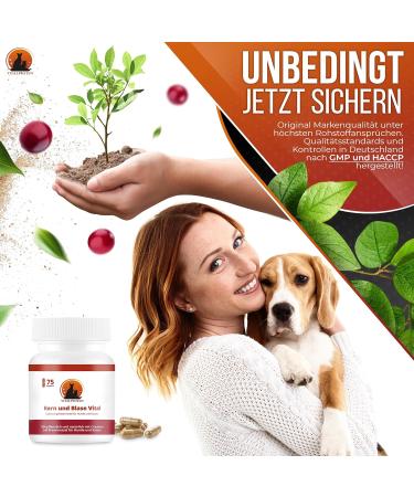 Vital Paws 3x75 Urine & Bladder Capsules for Dogs & Cats | Herbal Home Remedies with Cranberry Mannose & Nettle - Buy Online on GoSupps.com