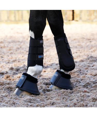 Masta Air-Flux Horse Brushing Boots - Training Neoprene Protective Wrap Boot for Horses with 3D AirMesh - Soft & Comfort Extremely Lightweight Legs Protectors - Set of 2 - Black Size Cob Cob Black - Buy Online on GoSupps.com