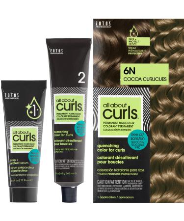 All About Curls 6N Cocoa Curlicues (Light Blonde with Neutral Undertone) Permanent Hair Color (Prep + Protect Serum & Hair Dye for Curly Hair) - 100% Grey Coverage Nourished & Radiant Curls Hair Color Dye w/ Protect Serum