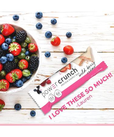 BNRG Power Crunch Protein Energy Bar - Wild Berry Creme (12 Bars, 1.4 oz Each) | High Protein Snack - Buy Online on GoSupps.com