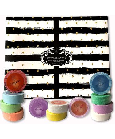 Purelis Shower Steamer Gift Box - Set of 12 Aromatherapy Bath Bombs, Organic Tablets with Essential Oils - Spa Gift Set - Buy Online on GoSupps.com