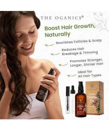  The Oganics Rosemary Hair Growth Oil 100ml - With Castor Argan Jojoba Coconut Black Seed Mint & Lavender - Natural Thickening & Hair Loss Treatment - Vitamin-Rich Nourishing Mask - Buy Online on GoSupps.com