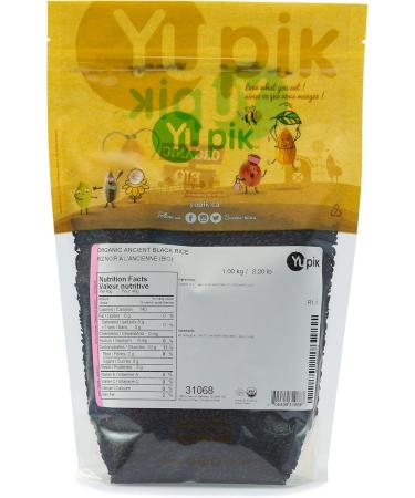 Yupik Organic Ancient Black Rice 1 kg Gluten-Free Non-GMO Vegan Kosher Short Grains Salt-Free Source of Fiber Easy Preparation Ideal for Recipes Side Dishes Salads & More 1 kg (Pack of 1) - Buy Online on GoSupps.com