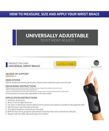 Champion Wrist Support - Universal Fit Removable Splint 3-Strap Airmesh Fabric - Black | International Shipping Available - Buy Online on GoSupps.com