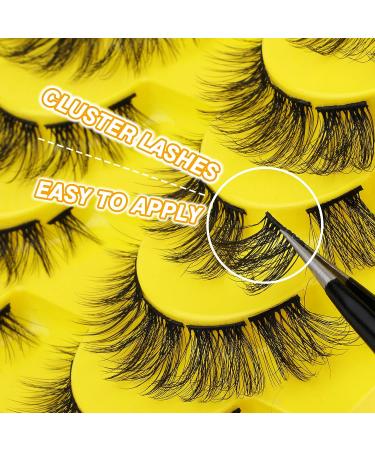 Yawamica Cluster Lashes C Curl Wispy Individual 8-16MM DIY Eyelash Extension Kit - 100 Clusters Natural Fluffy Pesta, 10 Pairs for Lash Extension Look - Buy Online on GoSupps.com