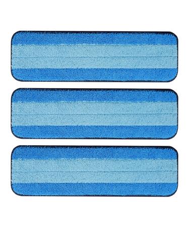 3 Pack Microfiber Cleaning Pads for Bona Mop, Safe for Hardwood and Hard-Surface Floors, Reusable Microfiber Mop Pads for 18 Inch Mop, No Residue, Super-Absorbent, Over 500 Machine Washes, Mr. Scrub