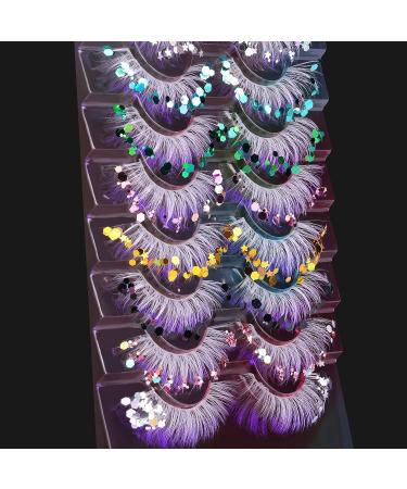 HeyAlice White Eyelashes with Colors Christmas Decorations - 8 Mixed Styles Wispy Lashes for Natural Look and Glamorous Eye Makeup - Buy Online on GoSupps.com