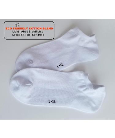 Non Binding Diabetic Low Cut Socks - 2 Pack, Men L-XL White - Buy Online on GoSupps.com