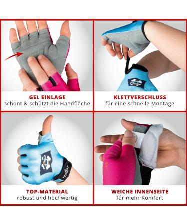 Walser CyclinG Gloves for Kids - Gel-Grip Non-Slip Velcro Fastening Lightweight Racing Mountain - XXS (Light Blue) - Buy Online on GoSupps.com