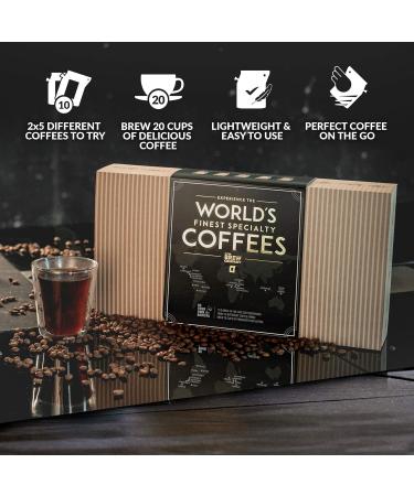 Premium Coffee Gift Set: 10 World's Finest Single Estate and Organic Coffees | Hamper Style Letterbox Gift for Men and Women | Brew and Enjoy Anytime Anywhere - Buy Online on GoSupps.com