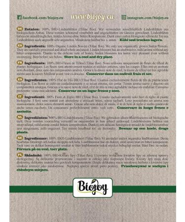 Buy Biojoy ORGANIC Linden Blossoms Dried - Whole Flowers for Tea (100g) | Premium Tiliae Flos - International Shipping Available - Buy Online on GoSupps.com