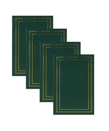 DesignOvation Traditional Photo Albums, Holds 300 4x6 Photos, Set of 4, Dark Green Green 300 Photos