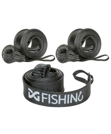 DynoGoods Fishing Rod Sleeve, 3 Pack, 7ft Spinning Rod Protector/Rod Sock/Rod Cover Black
