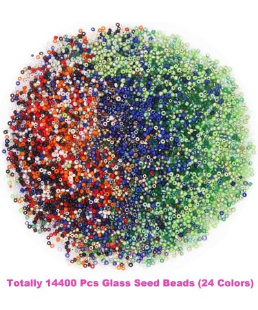 EuTengHao Glass Seed Beads Kit - 14400pcs, DIY Jewelry Making Supplies with 0.5mm string - 24 Colors - Buy Online on GoSupps.com