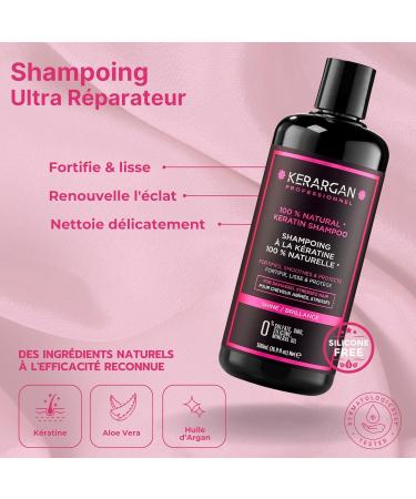 Kerargan - Ultra Repairing Duo Keratin Shampoo and Serum for Damaged and Stressed Hair - Strengthens Smoothes and Protects - Sulfate Paraben and Silicone Free - 500ml + 100ml - Buy Online on GoSupps.com