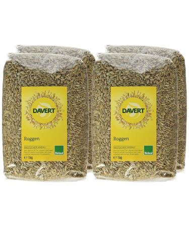 Davert Rye 4 Pack (4 x 1 kg) - Premium Organic Whole Grain - Buy Internationally - Buy Online on GoSupps.com