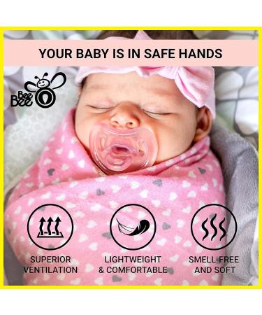 Bee Bee 6 Pacifiers 6-12 Months | Soft Silicone Orthodontic Pacifiers for Natural Sucking | BPA-Free | Pack of 6 (Clear Lilac Green) - Buy Online on GoSupps.com