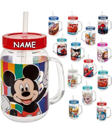 Buy All-Meine.de GmbH BPA-Free Drinking Cup with Straw & Cover - 420ml Young Motif Handle Cup - Transparent Plastic Drinkware - Buy Online on GoSupps.com
