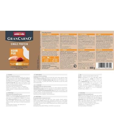 Animonda Gran Carno Adult Superfoods Wet Dog Food - Pure Chicken Pack of 6 x 800g | Premium Nutrition for Adult Dogs - International Shipping Available - Buy Online on GoSupps.com