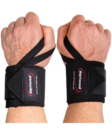 Rip Toned Wrist Wraps - 18" Professional Grade with Thumb Loops - Wrist Support Braces - Men & Women - Weight Lifting, Crossfit, Powerlifting, Strength Training Stiff Fit Black - Buy Online on GoSupps.com