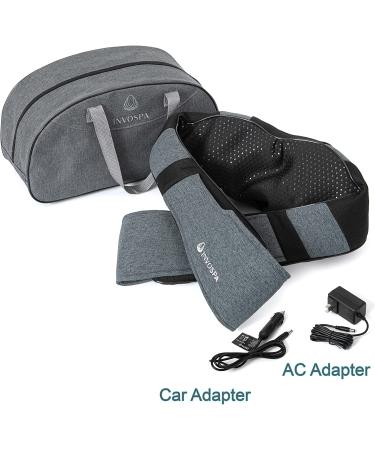 Shiatsu Back Shoulder and Neck Massager with Heat - Deep Tissue Kneading Pillow Massage - Electric Full Body Massager - Black Gray - Buy Online on GoSupps.com