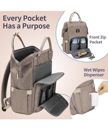 Pomelo Stylish Baby Diaper Backpack | Multifunctional Water-Repellent Large Capacity | New Light Brown Version - Buy Online on GoSupps.com