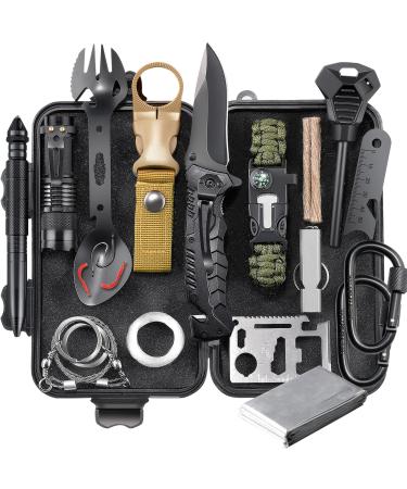 EILIKS Survival Gear, Emergency Survival Kit and Equipment, Gifts for Men Dad Husband Women Him Valentines Day, Christmas Stocking Stuffers, Hiking Hunting Birthday Ideas for Boy, Camping Accessories 23 in 1