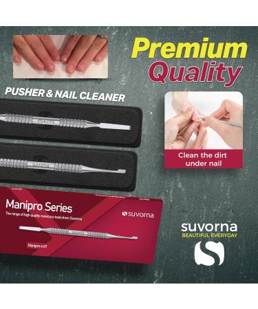 Suvorna Cuticle Pusher & Nail Cleaner | Gel Nail Polish Remover for Manicure & Pedicure | Stainless Steel Hand Foot & Nail Tools | Dual-Head Cuticle Care & Nail Care Tool for Salon Spa & Home Use - Buy Online on GoSupps.com