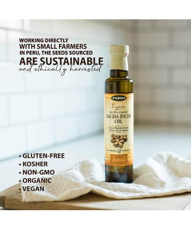Flora Organic Extra-Virgin Sacha Inchi Oil - 8.5 fl oz (250 ml) - Nutrient-Rich & Cold-Pressed - Buy Online on GoSupps.com