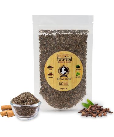 Royal Swag Herbal Smoking Mixture 1 Pack (1 Oz/30g) - Tobacco & Nicotine Free Blend with Wooden Pipe - 100% Natural Ingredients - Buy Online on GoSupps.com
