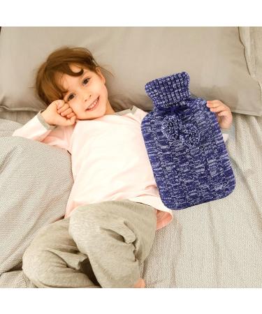 2L Samply Hot Water Bottle with Knitted Cover for Hot/Cold Therapy - Blue - Buy Online on GoSupps.com