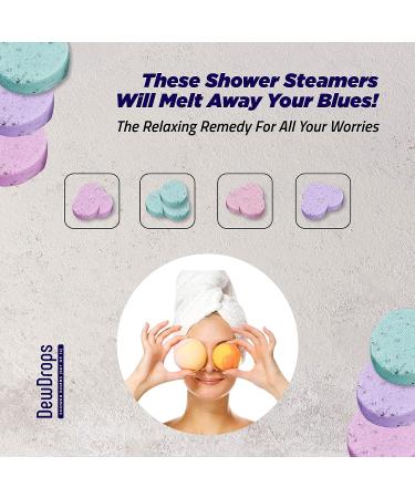 DewDrops Set of 12 Aromatherapy Shower Bombs - Essential Oil Steamers for Home Spa - Vaporizing Shower Tablets for Mom and Wife - Buy Online on GoSupps.com
