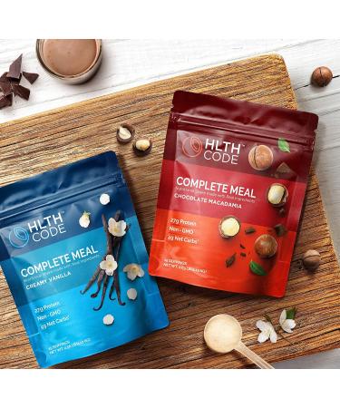 HLTH Code High Protein Chocolate Macadamia Meal Replacement Powder - 15 Servings - Buy Online on GoSupps.com