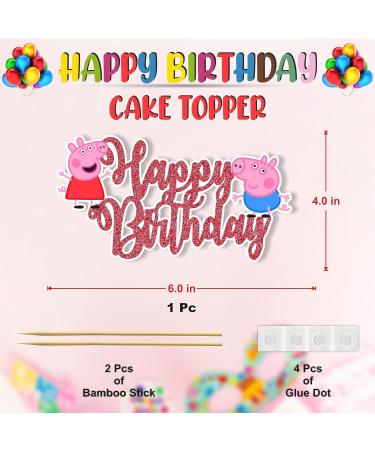 Seyal Pepa Pig Happy Birthday Cake Topper - Buy Online on GoSupps.com
