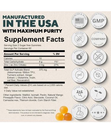 Plus+Ultra 8-in-1 GLP-1 Supplement for Women and Men | Hunger & Metabolism Support Gummy with Akkermansia Turmeric & Resveratrol (Activate Pineapple Gummy) - Buy Online on GoSupps.com