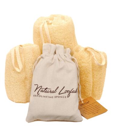 Egyptian Natural Loofah Sponge Exfoliating Body Scrubber - Our Bath Loofahs Provide a Refreshingly Deep Clean to Your Face & Body - These Luffa Sponges Are Skin-Friendly & Vegan - 6 x 6 Inches, 3 Pack 3 Count (Pack of 1)