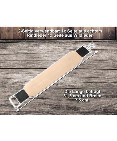 Premium Men's Gift Set: Wooden Handle Razor & Extra Wide Leather Strop - 2-Piece Grooming Kit for International Shipping - Buy Online on GoSupps.com
