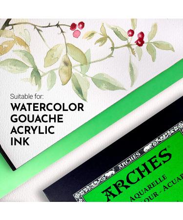 Arches Watercolor Pad 9x12 100% Cotton 140 lb - 12 Sheet Cold Press Art Paper for Watercolor, Gouache, Ink, Acrylic - Natural White - Buy Online on GoSupps.com