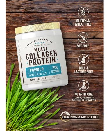 Carlyle Multi Collagen Protein Powder | Type I II III V & X | 9 Oz | Peptides Premium Blend | Unflavored | for Women and Men | Non-GMO and Gluten Free | 25 Servings | by Herbage Farmstead - Buy Online on GoSupps.com
