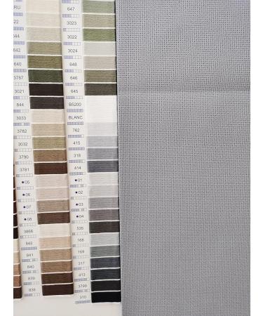 KCS 12x18 18CT Counted Cotton Aida Cloth Cross Stitch Fabric - 6 pc Light Steel Grey - Buy Online on GoSupps.com