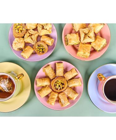 Sweetland London Maamoul Dates Assortment - 250g | Handmade Cookies| Ramadan Mother's Day Easter & Eid | ma'amoul date with Pistachio almond seasame and Mix date | UK Made | Gold Gift box - Buy Online on GoSupps.com