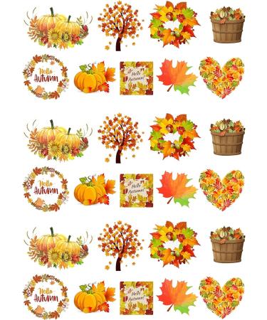 27 Stand Up AUTUMN Seasonal Pumpkin Themed Edible Wafer Paper Cake Toppers Decorations - Buy Online on GoSupps.com