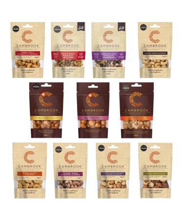 Cambrook Peanut & Cashew Packet Pick N Mix - Choose From 10+ Flavours | Caramelised Baked Salted Caramelised Sesame Baked Truffle Nuts Baked Umami and many more -Pack of 3 26.67 g (Pack of 3)