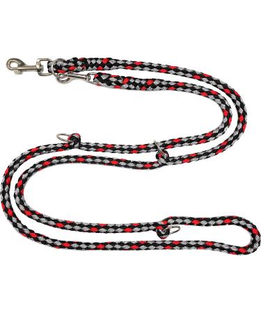 Adjustable Dog Linen Leash for Large Dogs (Up to 80 kg) - Durable 5m Guide in Ohio Black-Silver-Red | Perfect for International Shipping - Buy Online on GoSupps.com
