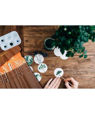 ANYA Artists Paint Brush Holder  20 Slots Paint Brush Storage Canvas Roll up pouch for Acrylic Oil Watercolor  Dark brown PEDZEL (brushes not included) - Buy Online on GoSupps.com