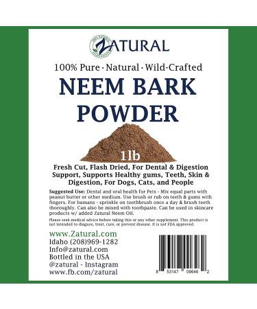 16oz Neem Bark Powder for Dental and Digestion Support - Pure Tooth Powder - Buy Online on GoSupps.com